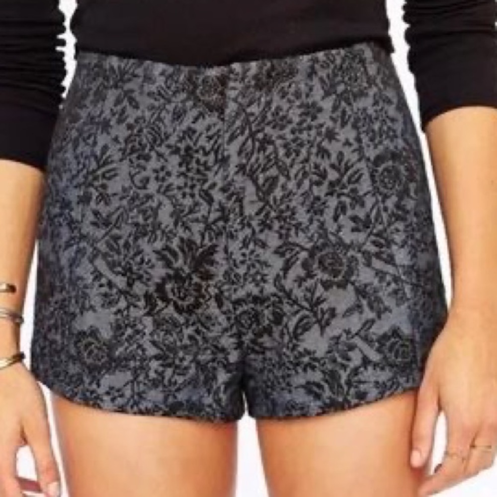Urban Outfitters Floral Brocade High-waisted Shorts